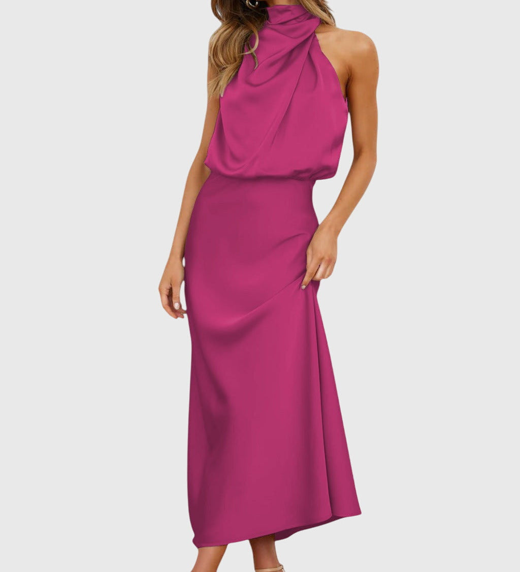 Ava™ | Glamorous Satin Halter Dress