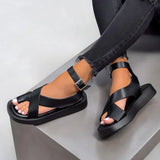 Caroline | Women's Platform Flat Buckle Sandals