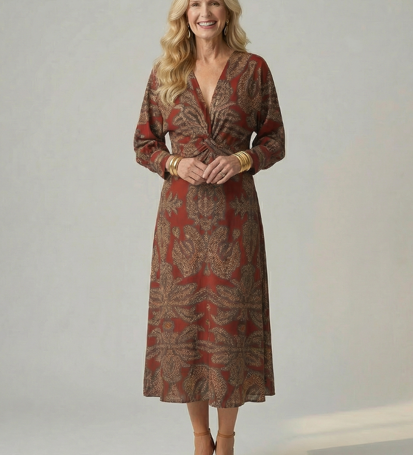 Lune | Natural Wrap Midi Dress