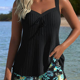 Cassandra | Women's Tummy Control Striped Tankini