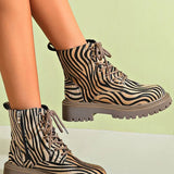 Zyla™ | Zebra Lace-Up Boots