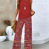 Ovelynra | Sleeveless Top And Wide-Leg Pants Set