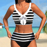 Caroline | Women's High Waist Striped Bikini Set