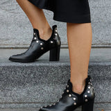 Ryla™ | Studded Wide-Heel Boots