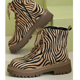 Zyla™ | Zebra Lace-Up Boots