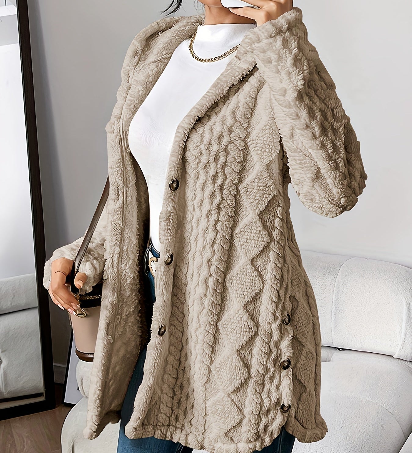 Adriana™ | Plush Hooded Cardigan