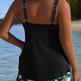 Cassandra | Women's Tummy Control Striped Tankini