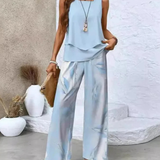 Ovelynra | Sleeveless Top And Wide-Leg Pants Set