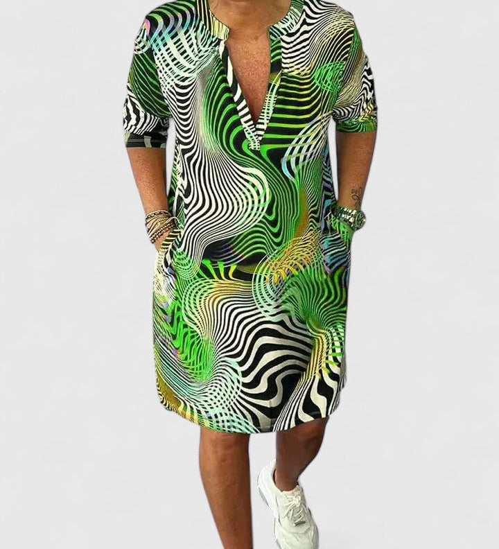 Helinae™ | Sophisticated V-neck Dress