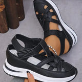 STACY | Comfort Wedge Sandals- Adjustable Velcro Design
