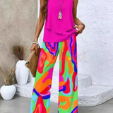 Ovelynra | Sleeveless Top And Wide-Leg Pants Set