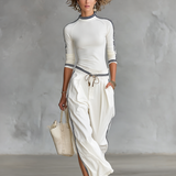 Sport Set with Wide-Leg Drawstring Pants