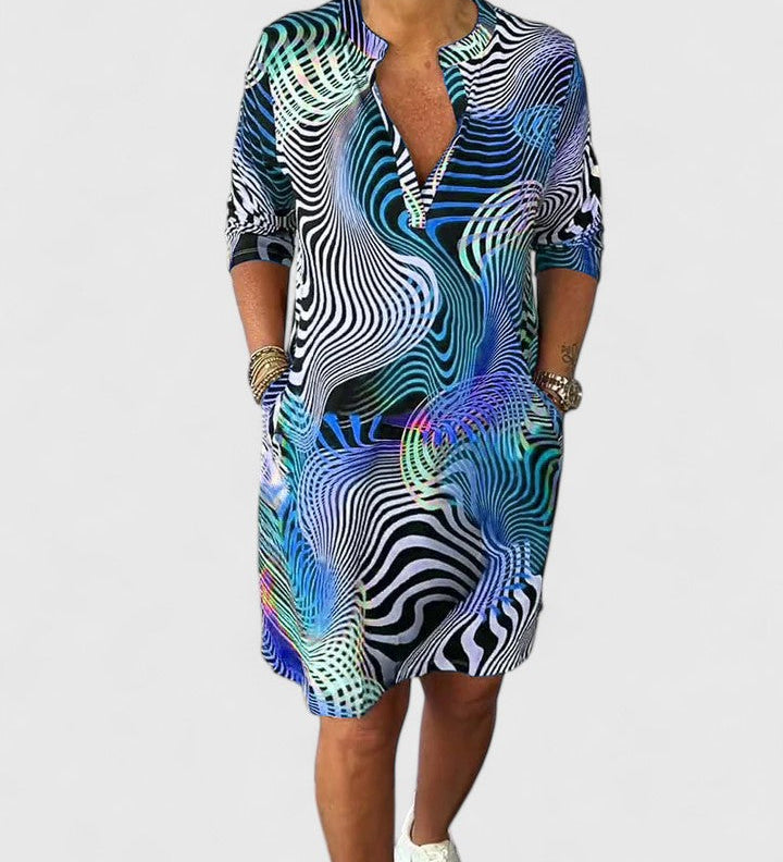 Helinae™ | Sophisticated V-neck Dress
