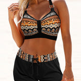Estelle | Women's Tummy Control High Waist Printed Bikini Set
