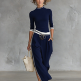 Sport Set with Wide-Leg Drawstring Pants