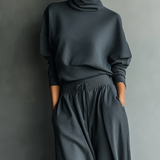 Knit Set with Wide-Leg Pants