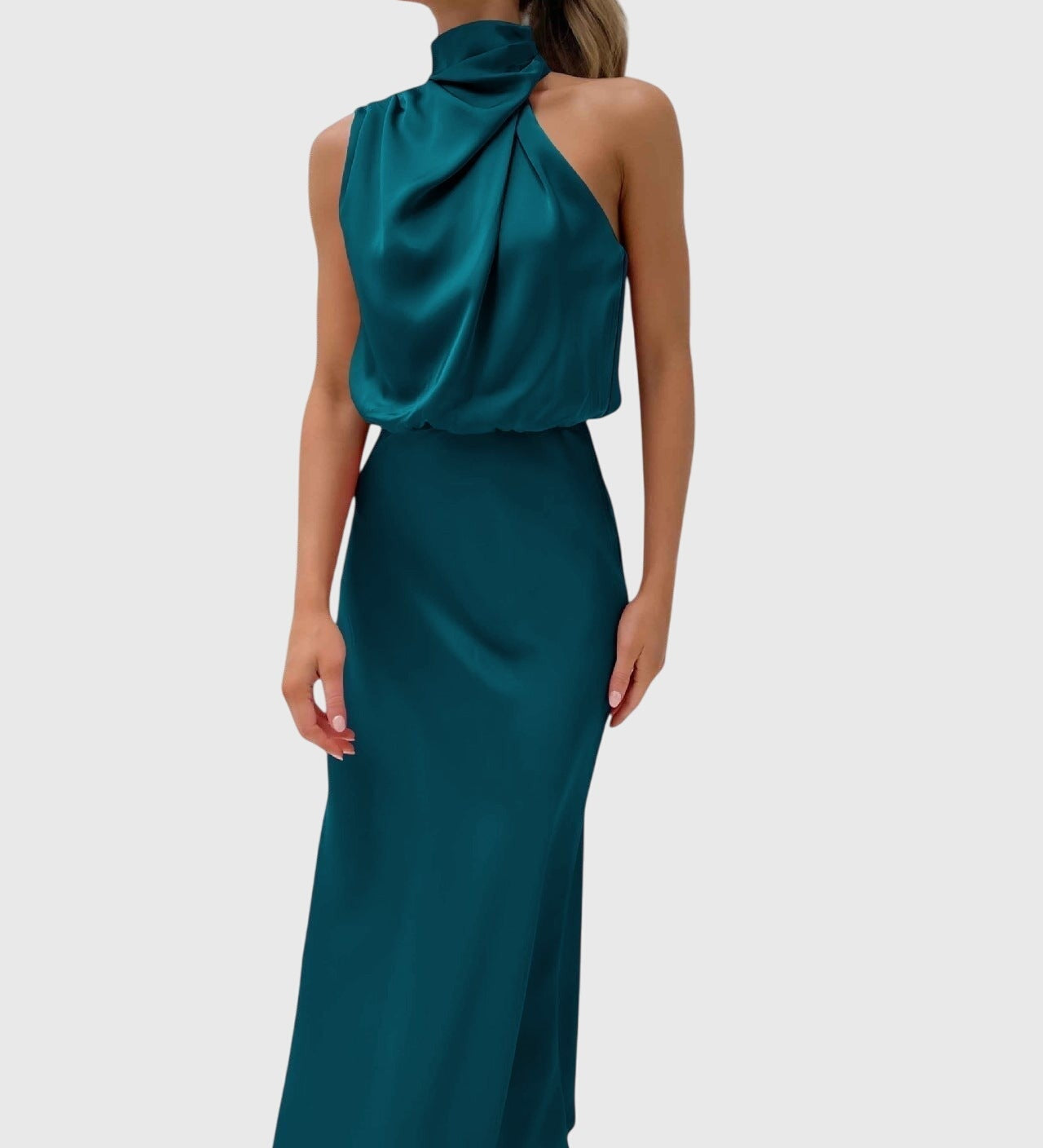 Ava™ | Glamorous Satin Halter Dress