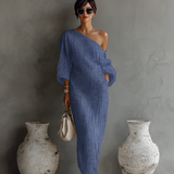 Ivory Off-Shoulder Linen Dress