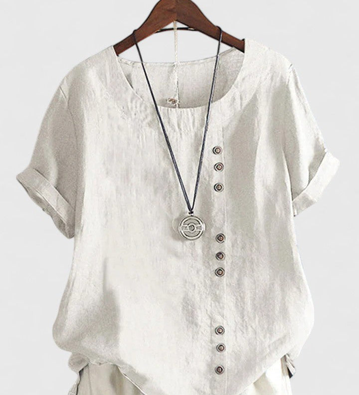 Elisavie | Comfortable Short Sleeve Blouse