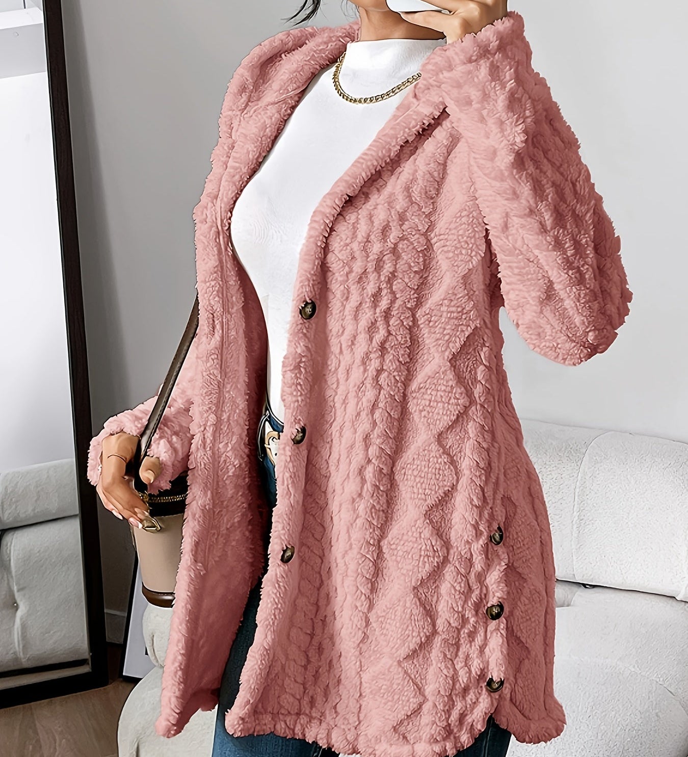 Adriana™ | Plush Hooded Cardigan