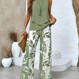 Ovelynra | Sleeveless Top And Wide-Leg Pants Set