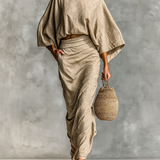 Cotton Linen Skirt Set