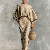 Cotton Linen Skirt Set