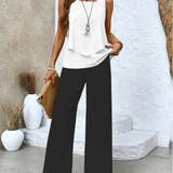 Ovelynra | Sleeveless Top And Wide-Leg Pants Set