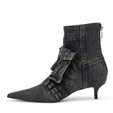 Vega - Denim Cargo Design Ankle Boots