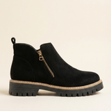 Paula - Round Toe Ankle Boots with Side Zipper