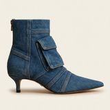 Vega - Denim Cargo Design Ankle Boots