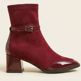 Avenor - Suede Effect Ankle Boots with Buckle