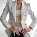 Monroe | Women's Classic Double-Breasted Blazer with Gold Buttons