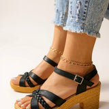 Zuri | Women's Woven Block Heel Cushioned Sandals