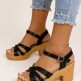 Zuri | Women's Woven Block Heel Cushioned Sandals