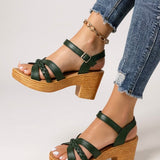 Zuri | Women's Woven Block Heel Cushioned Sandals