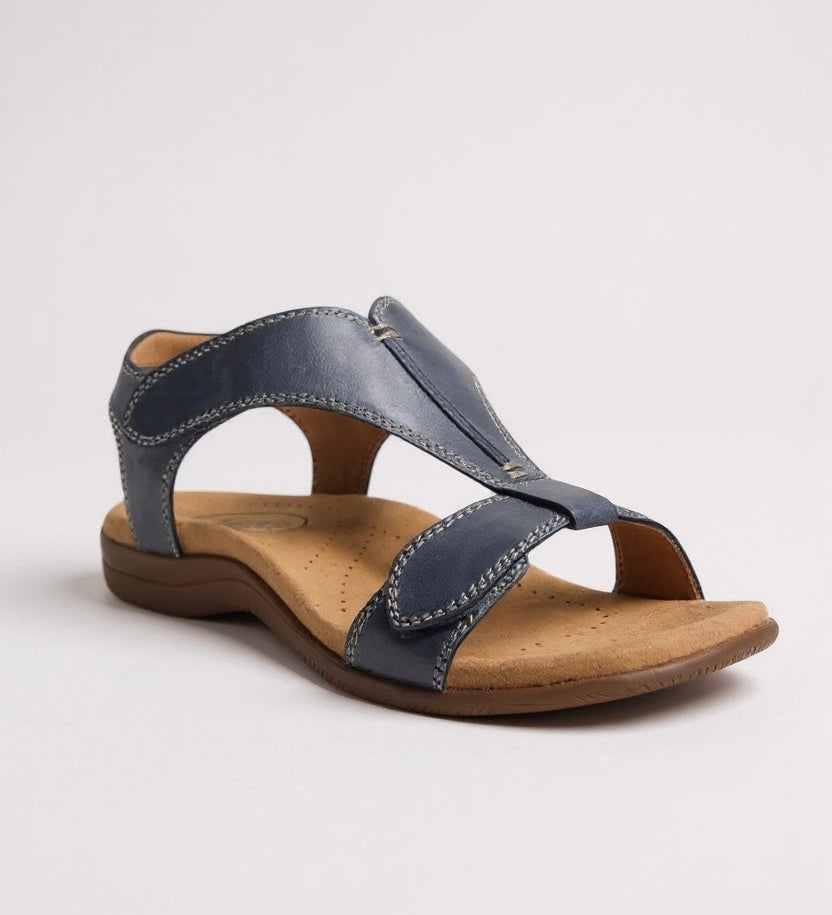 Dove | Women's Flat Cushioned T-Strap Sandals for Walking