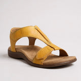 Dove | Women's Flat Cushioned T-Strap Sandals for Walking