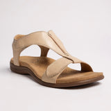 Dove | Women's Flat Cushioned T-Strap Sandals for Walking