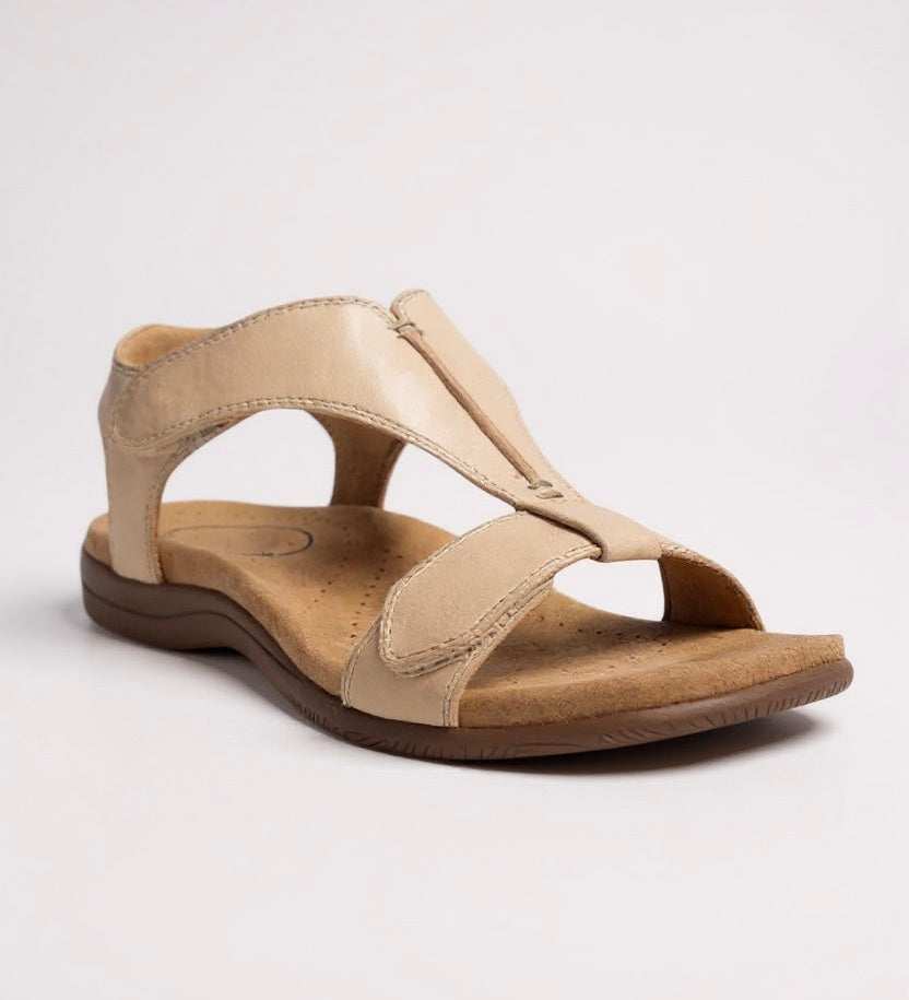 Dove | Women's Flat Cushioned T-Strap Sandals for Walking
