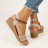 Effie | Women's Woven Cushioned Wedge Sandals