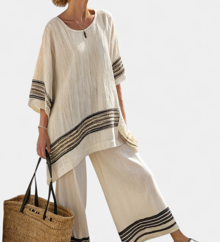 Anzaleira | Elegant Striped Set
