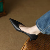 Camille | Women's Pointed Toe Pumps Low Kitten Heel Slip On Shoes