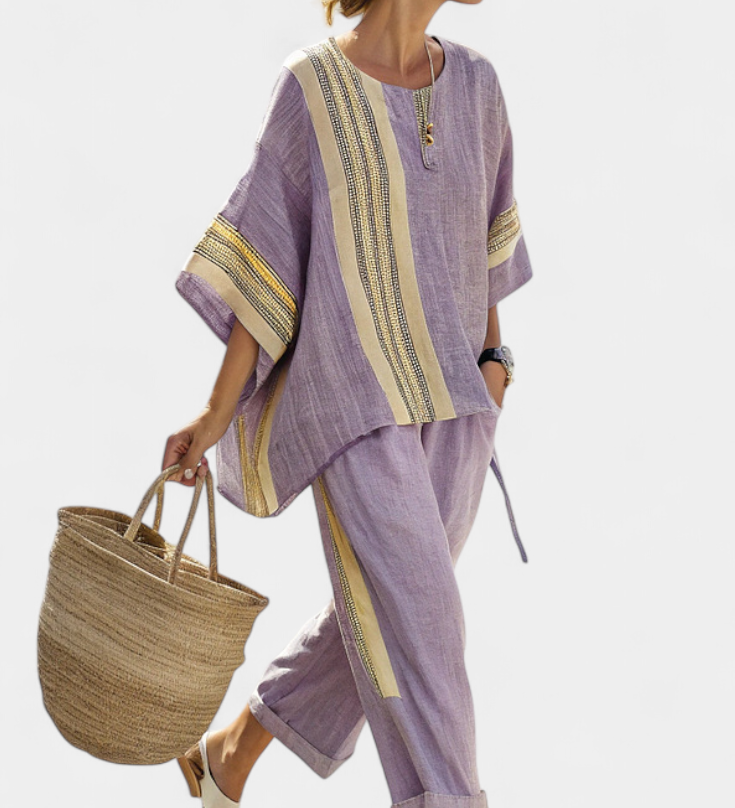 Anzaleira | Elegant Striped Set
