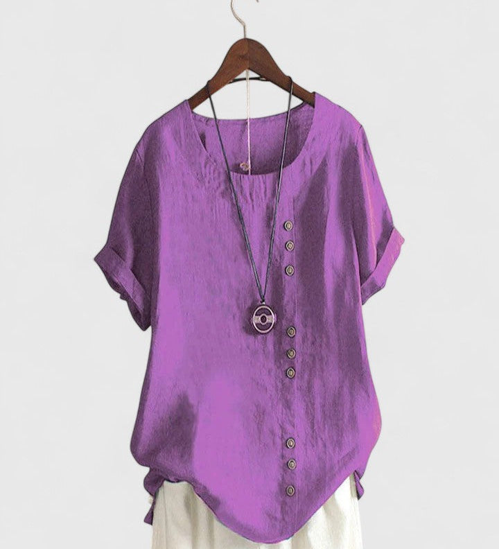 Elisavie | Comfortable Short Sleeve Blouse