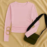 Women Long Sleeve Top – Crew Neck Street Style, Slim & Stretchy