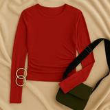 Women Long Sleeve Top – Crew Neck Street Style, Slim & Stretchy
