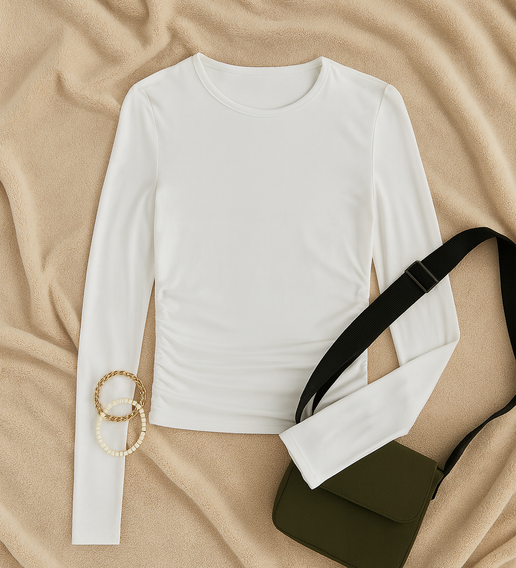 Women Long Sleeve Top – Crew Neck Street Style, Slim & Stretchy