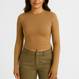 Women Long Sleeve Top – Crew Neck Street Style, Slim & Stretchy