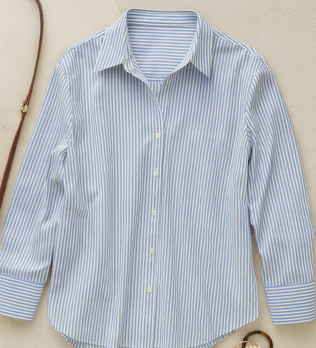Women’s Button Down Shirt | Elegant V-Neck Lapel